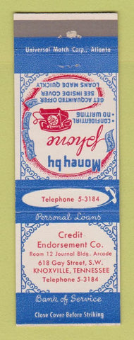 Matchbook Cover - Credit Endorsement Company Knoxville TN loans