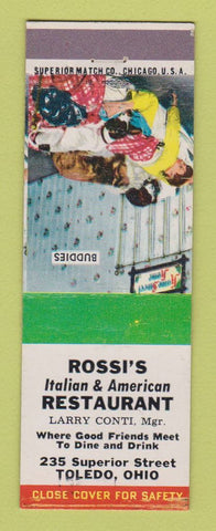 Matchbook Cover - Rossi's Italian Restaurant Toledo OH