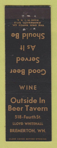 Matchbook Cover - Outside In Beer Tavern Bremerton WA