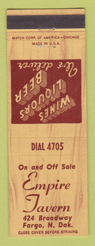 Matchbook Cover - Empire Tavern Fargo ND
