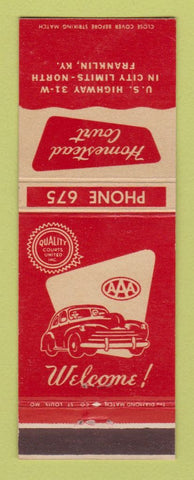 Matchbook Cover - Homestead Court Motel Quality Courts Franklin KY