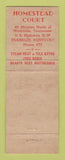 Matchbook Cover - Homestead Court Motel Quality Courts Franklin KY