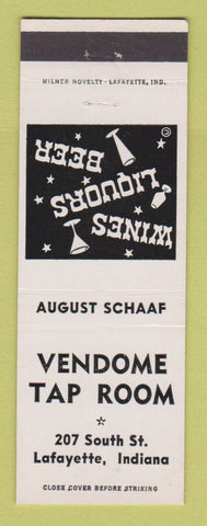 Matchbook Cover - Vendome Tap Room Lafayette IN August Schaaf