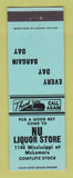 Matchbook Cover - Nu Liquor Store