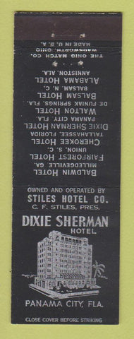 Matchbook Cover - Dixie Sherman Hotel Panama City FL