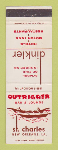 Matchbook Cover - Outrigger Bar Lounge St Charles New Orleans LA