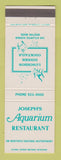 Matchbook Cover - Joseph's Aquarium Restaurant Boston MA