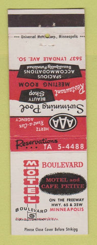 Matchbook Cover - Boulevard Motel Cafe Petite Minneapolis MN