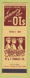 Matchbook Cover - M&T Furnace Cleveland OH