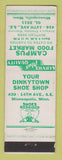 Matchbook Cover - Campus Food Market Grocery Minneapolis MN shoe repair