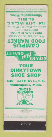 Matchbook Cover - Campus Food Market Grocery Minneapolis MN shoe repair