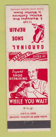 Matchbook Cover - Cardinal Shoe Repair Whittier CA