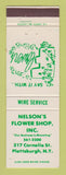 Matchbook Cover - Nelson's Flower Shop Plattsburgh NY