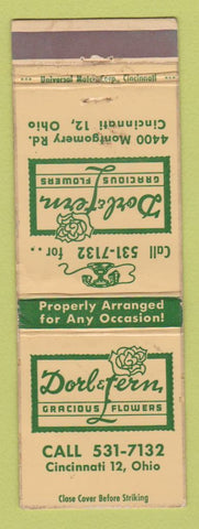 Matchbook Cover - Dorl & Fern Flowers Cincinnati OH WEAR