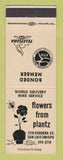 Matchbook Cover - Flowers from Plantz San Luis Obispo CA