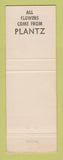 Matchbook Cover - Flowers from Plantz San Luis Obispo CA