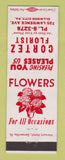 Matchbook Cover - Cortez Flowers Ellwood City PA