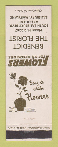 Matchbook Cover - Benedict the Florist Flowers Salisbury MD