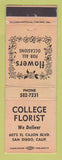 Matchbook Cover - College Florist Flowers San Diego CA WORN
