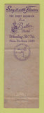 Matchbook Cover - Butler Florist Flowers Wheeling WV