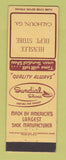 Matchbook Cover - Sundial Shoes Henslee Department Store Calhoun GA