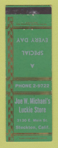 Matchbook Cover - Joe Michael's Luckie Store Stockton CA
