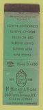 Matchbook Cover - H Hicks Son Fruit Shop New York City WORN