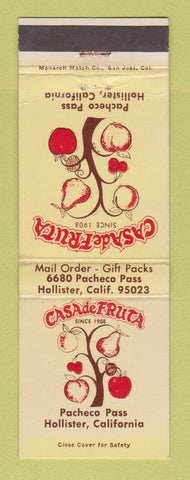 Matchbook Cover - Casa de Fruta Hollister CA fruit WEAR