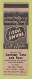 Matchbook Cover - Anthony Tata Sons Fruit Vegetables Waterbury CT