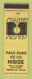 Matchbook Cover - Palo Duro Ice Nisise Amarillo TX Christmas
