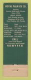 Matchbook Cover - Royal Palm Ice Coral Gables FL WEAR