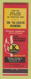 Matchbook Cover - Kidde Fire Protection American Allsafe Buffalo NY