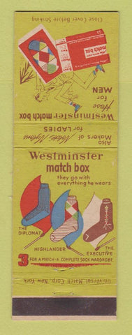 Matchbook Cover - Westminster Socks  Nylons