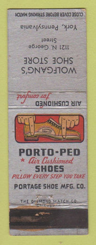 Matchbook Cover - Porto Ped Shoes Wolfgang's Store York PA WEAR