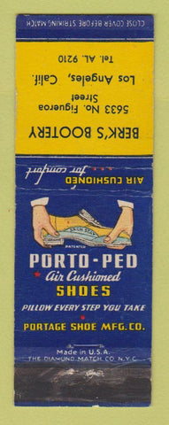 Matchbook Cover - Porto Ped Shoes Berk's Bootery Los Angeles CA WEAR