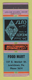 Matchbook Cover - Food Mart Grocery Lewistown PA