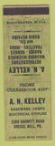 Matchbook Cover - AN Kelley Appliance Hardware Drexel Hill AP POOR