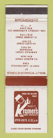 Matchbook Cover - Solly Kramer's Liquor South Africa White Heather Whiskey WEAR