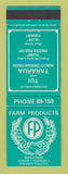 Matchbook Cover - Tui Tararua Farm Products Hastings New Zealand Cheese