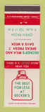 Matchbook Cover - Becker's Milk and Bread Canada Store