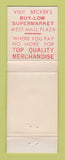 Matchbook Cover - Becker's Milk and Bread Canada Store