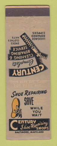 Matchbook Cover - Century Shoe Repair Baltimore?
