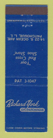 Matchbook Cover - Richard York Red Cross Shoes Patchogue LI NY