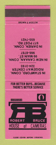 Matchbook Cover - Robert Bruce House of Cameras Darien CT New Canaan Stamford