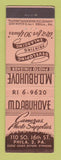 Matchbook Cover - MD Abuhove Photo Finishing feature Philadelphia PA