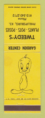 Matchbook Cover - Tweedy's Plants Pots Flowers Phillipsburg KS Cartoon WEAR