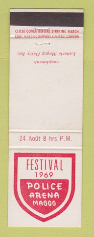 Matchbook Cover - Police Arena Magog Festival 1969 QC