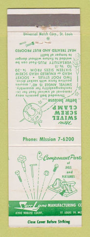 Matchbook Cover - Swivel Screw Clamp Carr Lane St Louis MO
