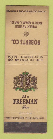 Matchbook Cover - Freeman Men's Shoes Roberts North Adams MA WEAR