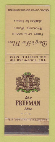 Matchbook Cover - Freeman Men's Shoes Berg's Spokane WA clothes
